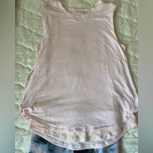 Athleta Girl Double layer tank with side twist detail Size L/12 Peach/Shell Pink